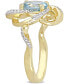 Blue Topaz (2-1/3 ct. t.w.) & White Topaz (1/4 ct. t.w.) Swirl Statement Ring in 18k Gold-Plated Sterling Silver
