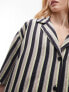 Topshop co ord stripe linen oversized shirt in multi 36 - фото #3