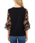 ფოტო #2 პროდუქტის Women's 3/4-Sleeve Mixed-Media Crewneck Knit Top