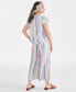 Фото #2 товара Women's Stripe Cropped Drawstring Pants, Created for Macy's