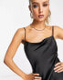 & Other Stories satin slip mini dress in black