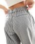 Object wide leg trousers in grey stripe