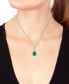 ფოტო #2 პროდუქტის Brasilica by EFFY® Emerald (9/10 ct. t.w.) and Diamond (1/8 ct. t.w.) Drop Pendant in 14k White Gold, Created for Macy's