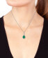 Brasilica by EFFY® Emerald (9/10 ct. t.w.) and Diamond (1/8 ct. t.w.) Drop Pendant in 14k White Gold, Created for Macy's