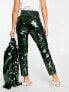 Фото #3 товара ASOS DESIGN sequin cropped trouser in green