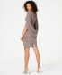 Фото #4 товара Metallic-Knit Draped Sheath Dress