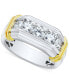 ფოტო #1 პროდუქტის Men's Lab Grown Diamond Horizontal Five Stone Ring (1-1/2 ct. t.w.) in 10k Two-Tone Gold