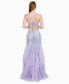 Фото #2 товара Juniors' Sequin Embellished Ruffle Trim Sleeveless Gown