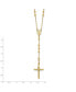 Фото #2 товара Diamond2Deal 14k Yellow Gold Diamond-cut Beaded Rosary Pendant Necklace 24"