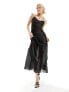 Weekday Yoko sheer maxi slip dress in black