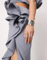 ASOS EDITION ultimate raw edge ruffle maxi skirt co-ord in blue