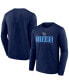 Фото #1 товара Men's Navy Tennessee Titans Big and Tall Wordmark Long Sleeve T-shirt